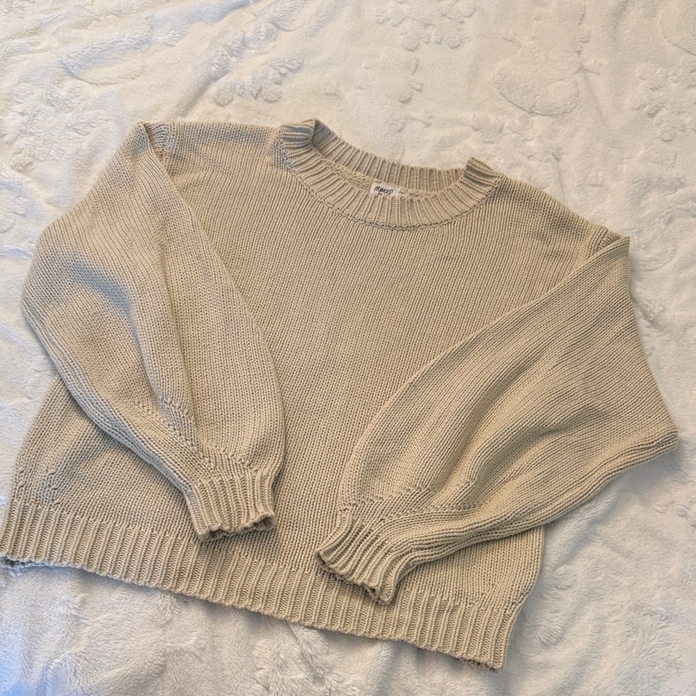 Princess Polly Cream Crew Neck Sweater